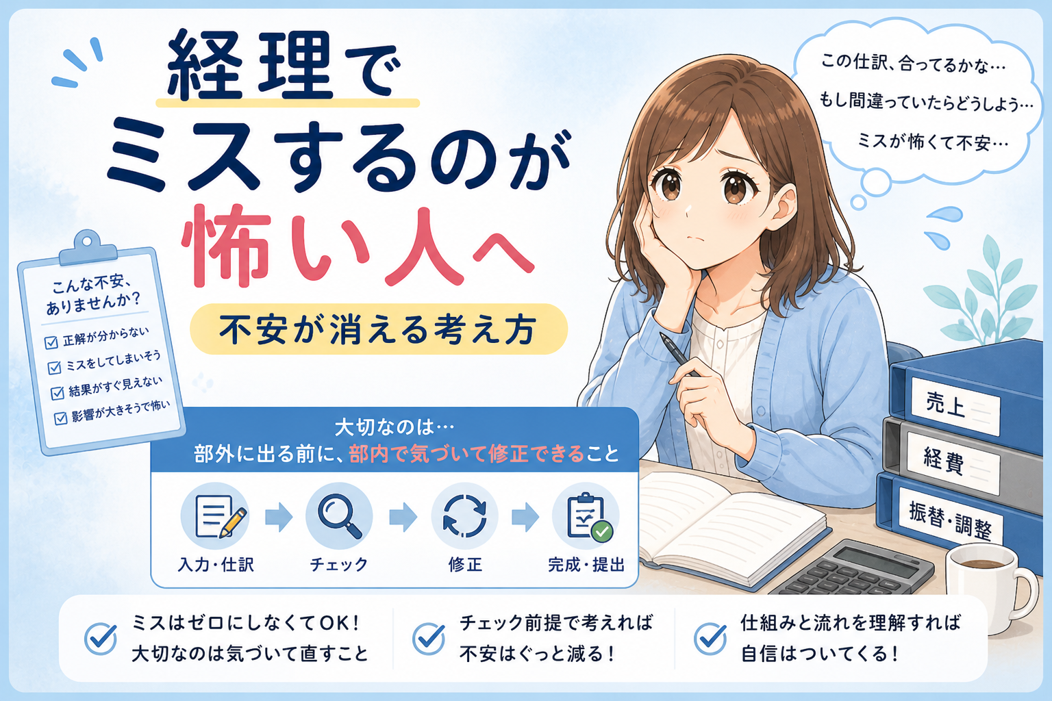 経理のミスが怖いと感じる人へ向けたやさしい記事アイキャッチ